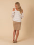 Off-shoulder Blouse with Ribbon Straps